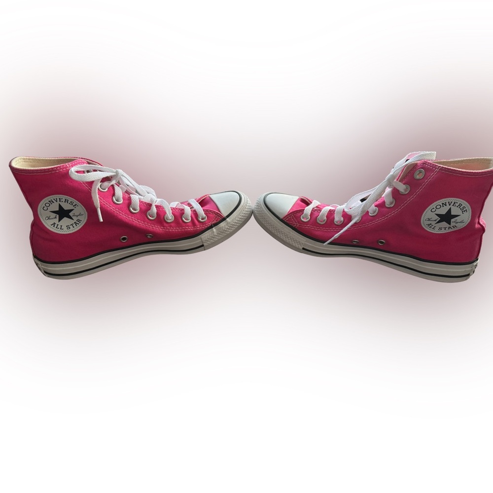 Converse Fuchsia Canvas High-Tops sz 8.5 womens - Picture 6 of 10